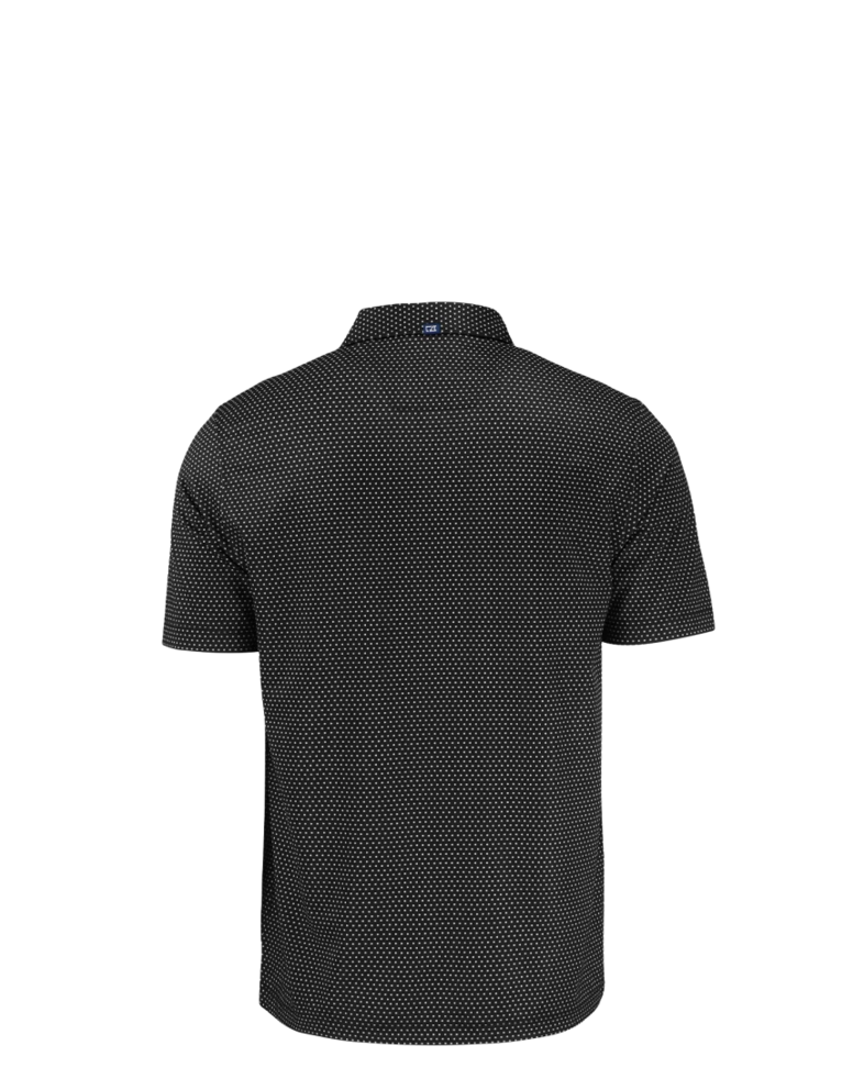 Image of a model wearing a MCK01342 Cutter & Buck Pike Eco Shadow Check Print Recycled Mens Polo