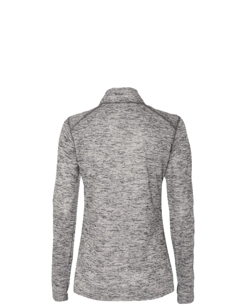 Image of a model wearing a 4173 Badger Tonal Blend Ladies 1/4 Zip