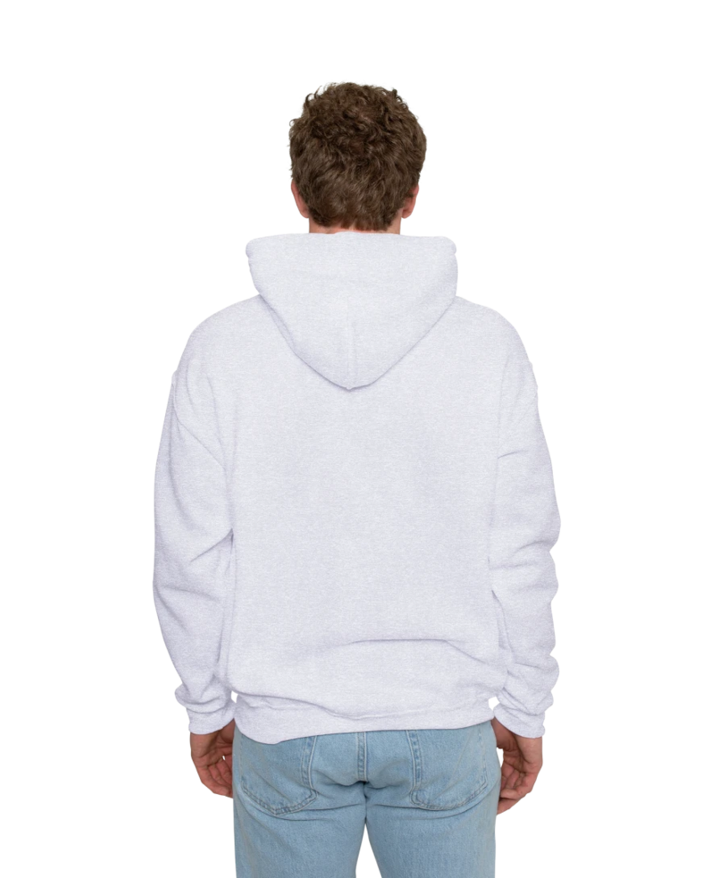 Image of a model wearing a 996M Jerzees NuBlend Hooded Sweatshirt