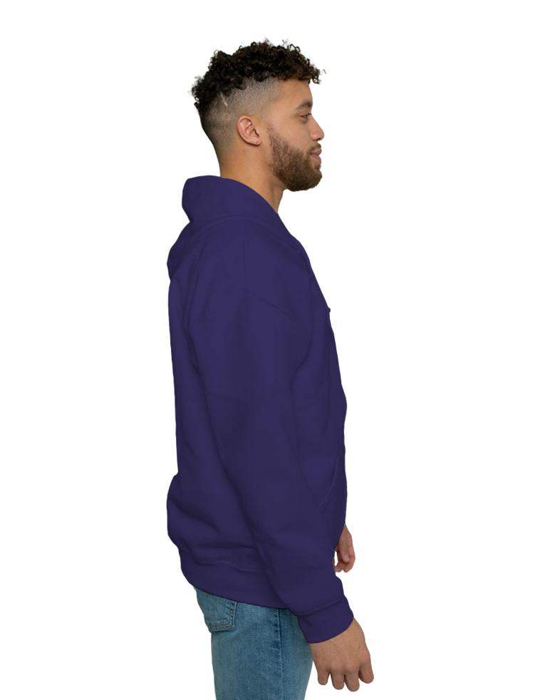 Image of a model wearing a 18600 Gildan Heavy Blend Full Zip Hood