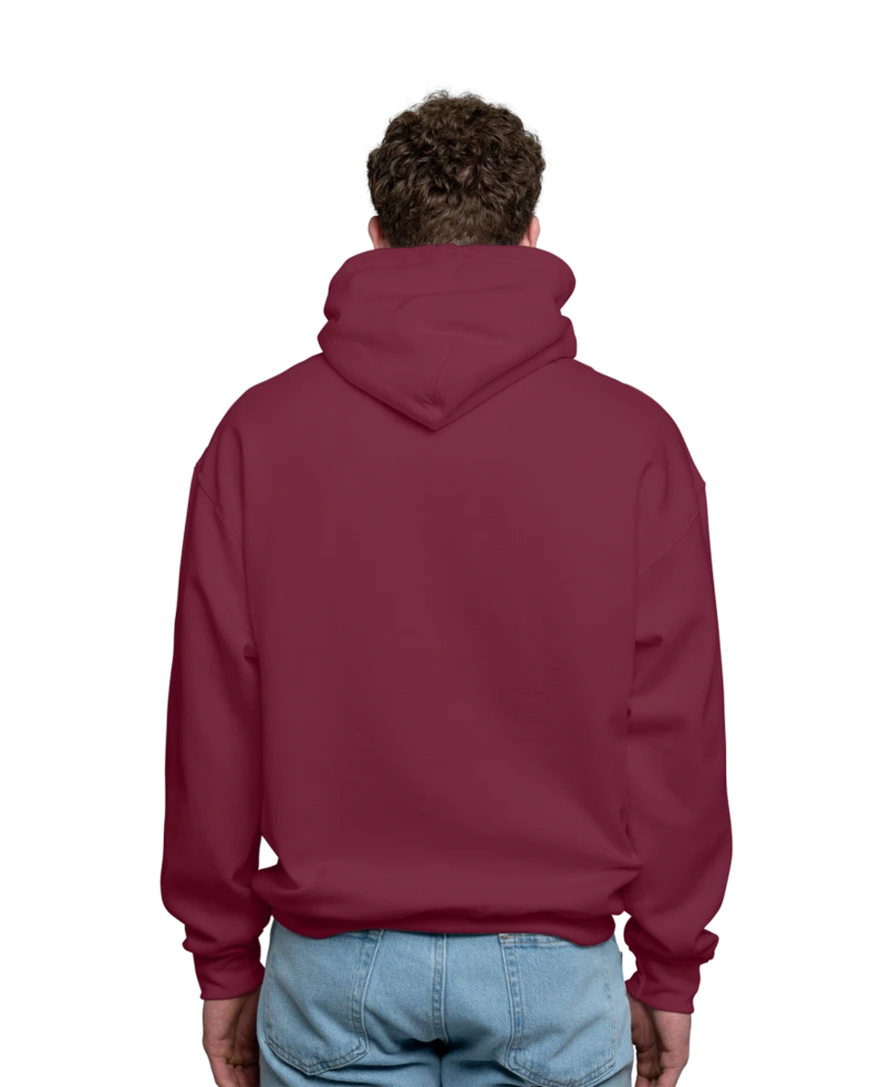 Image of a model wearing a 18500 Gildan Blend Pullover Hooded Sweatshirt