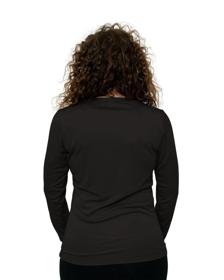 Image of a model wearing a LST353LS Sport-Tek Ladies Long Sleeve V-Neck PosiCharge Competitor Tee