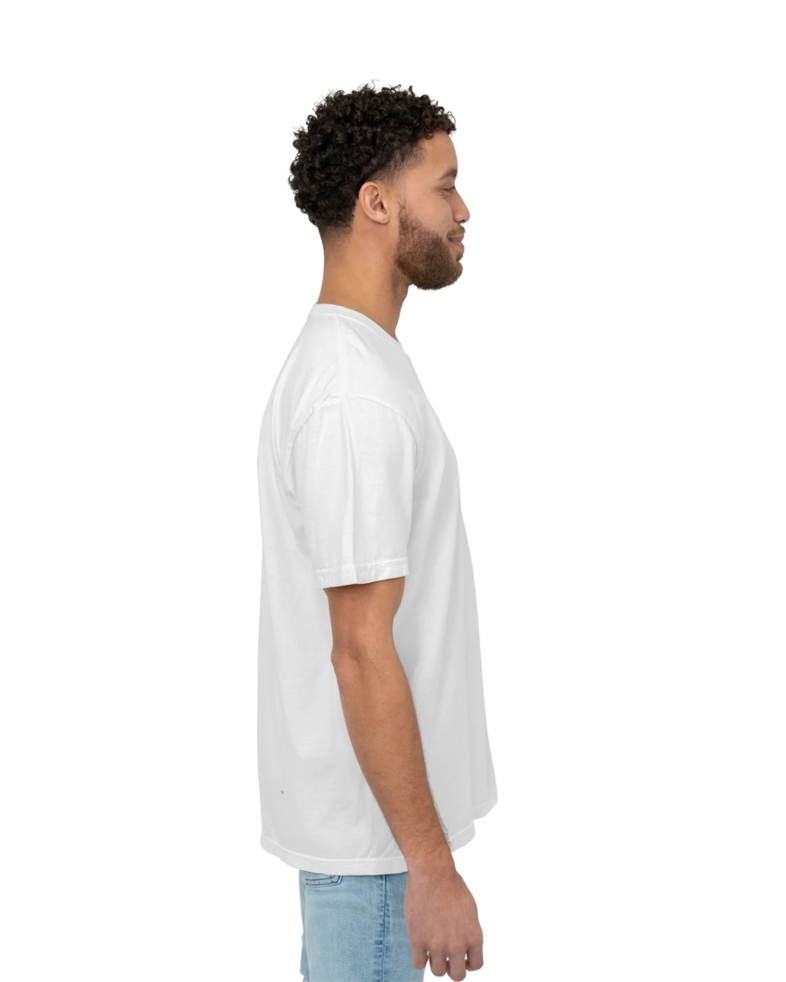 Image of a model wearing a CC1717 Comfort Colors Pigment Dyed Short Sleeve Shirt