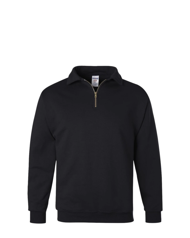 Image of a model wearing a 4528 Jerzees Super Sweats 50/50 Quarter-Zip Pullover