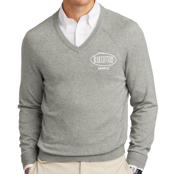 BB18400 Brooks Brothers® Cotton Stretch V-Neck Sweater