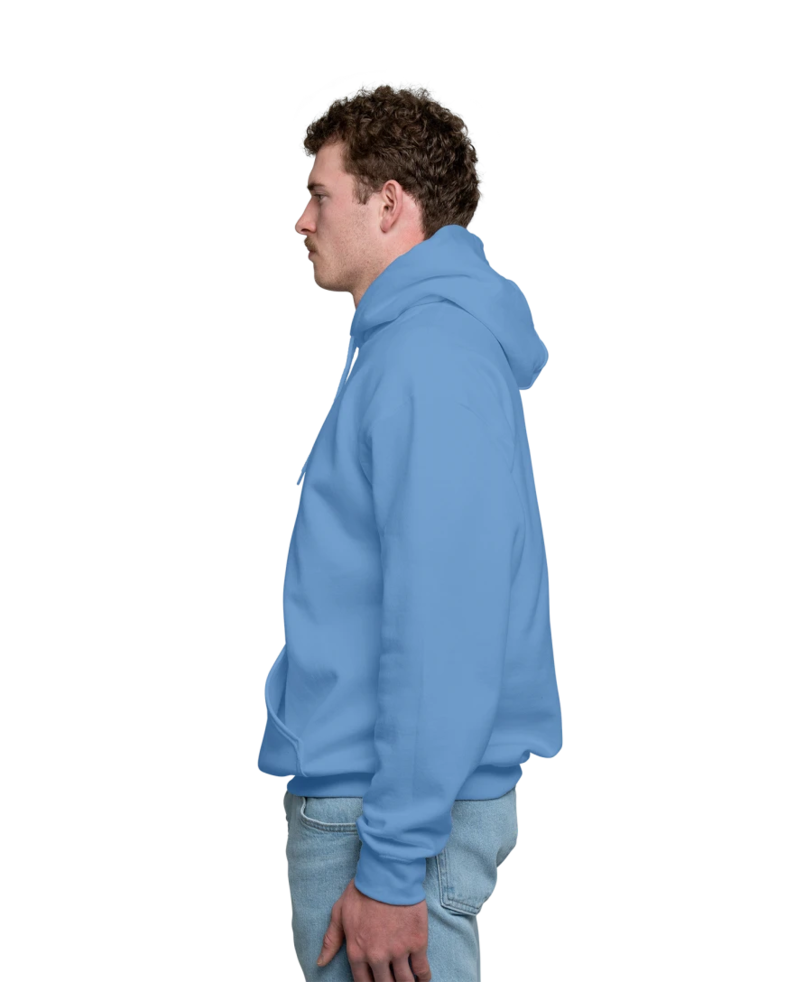 Image of a model wearing a 18500 Gildan Blend Pullover Hooded Sweatshirt