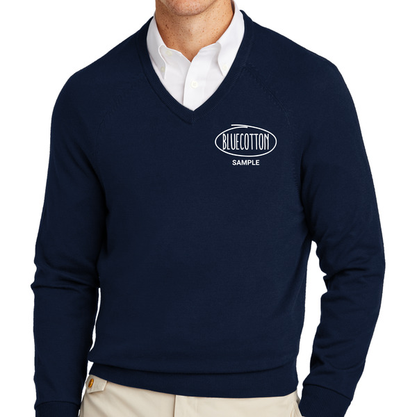 BB18400 Brooks Brothers® Cotton Stretch V-Neck Sweater