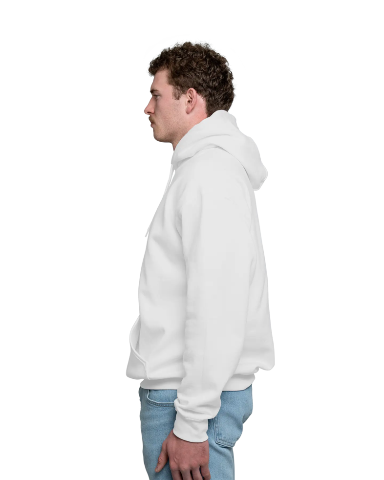 Image of a model wearing a 18500 Gildan Blend Pullover Hooded Sweatshirt