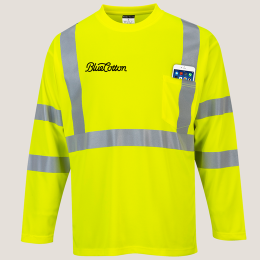 Sample image of S191 Portwest Hi-Vis Long Sleeve Pocket T-Shirt