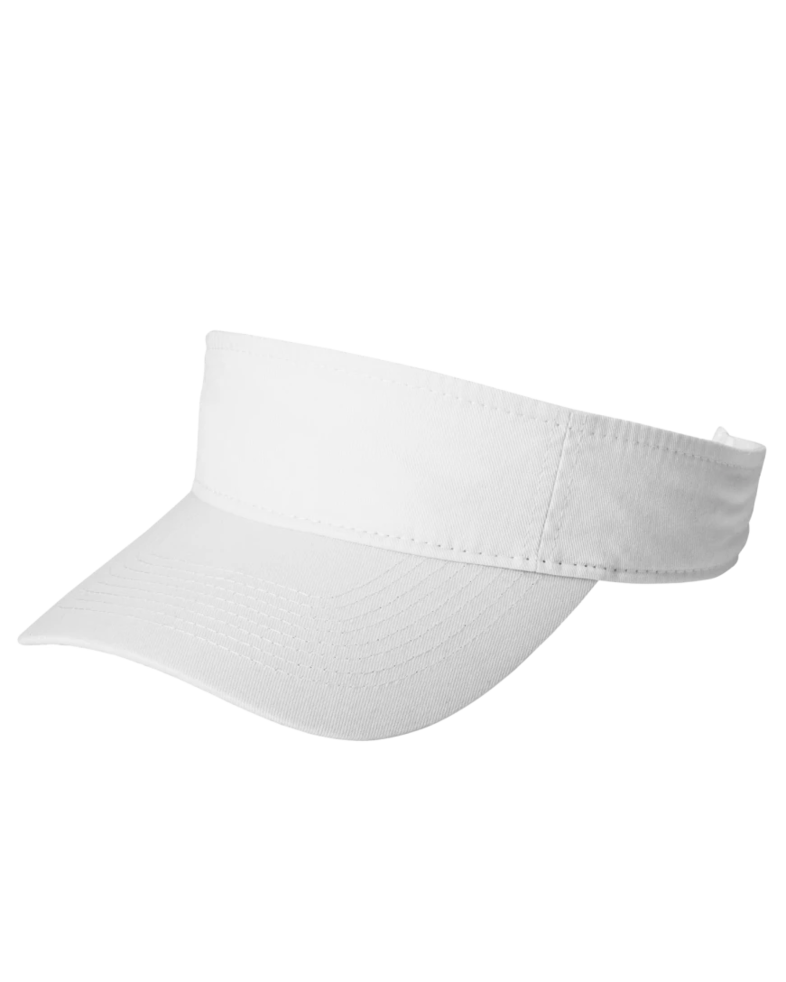 Image of a model wearing a CP45 Port & Company Fashion Visor