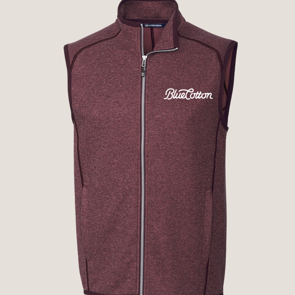 Image of MCO00047 Cutter & Buck Mainsail Sweater-Knit Mens Full Zip Vest