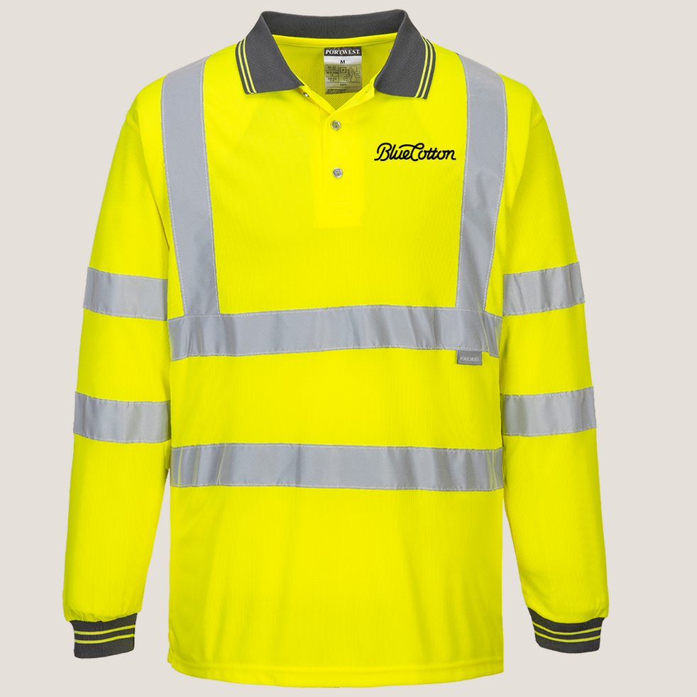 Image of S277 Portwest Hi-Vis Long Sleeve Polo Shirt