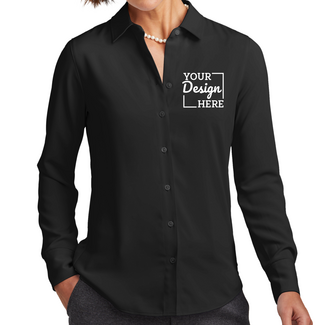 Custom Business Apparel:  BB18007 Brooks Brothers® Women’s Full-Button Satin Blouse