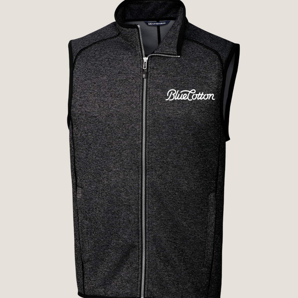 Image of MCO00047 Cutter & Buck Mainsail Sweater-Knit Mens Full Zip Vest