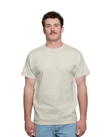 Model wearing a 5250 Hanes Authentic Tagless Tee