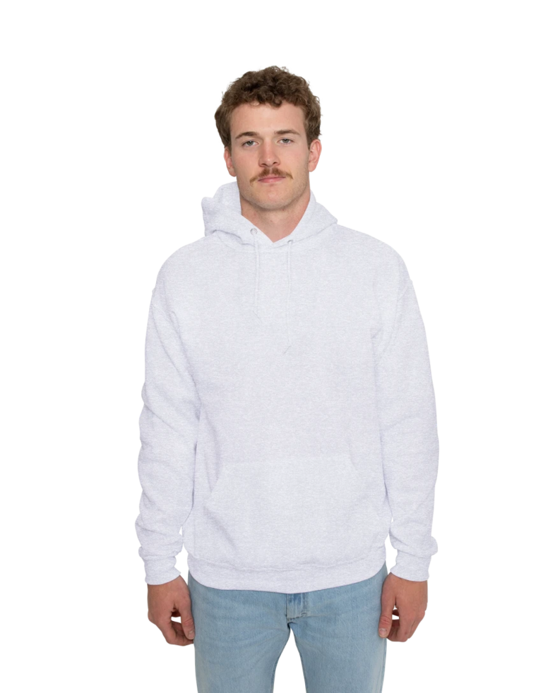 Image of a model wearing a 996M Jerzees NuBlend Hooded Sweatshirt