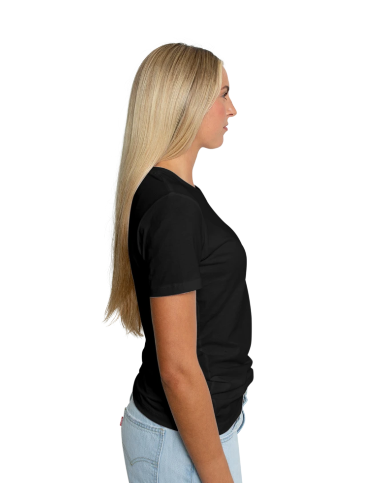 Image of a model wearing a NL3900 Next Level Ladies Boyfriend Tee