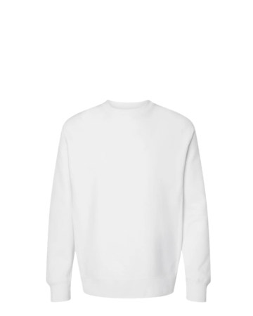 Model wearing a IND5000C Independent Trading Co. Legend Premium Heavyweight Cross-Grain Crewneck Sweatshirt