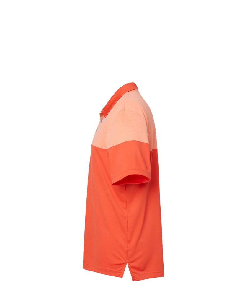 Image of a model wearing a A213 Adidas Heathered 3-Stripes Colorblocked Polo