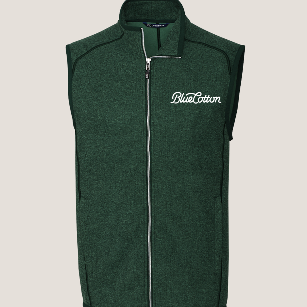 Image of MCO00047 Cutter & Buck Mainsail Sweater-Knit Mens Full Zip Vest