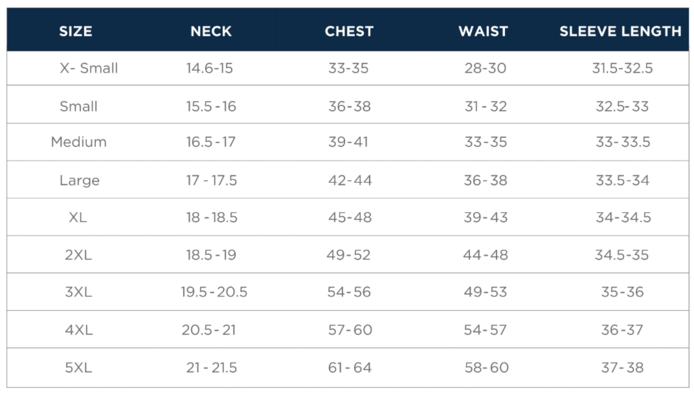 Size chart for a MCK01302 Cutter & Buck Forge Eco Double Stripe Stretch Recycled Mens Polo