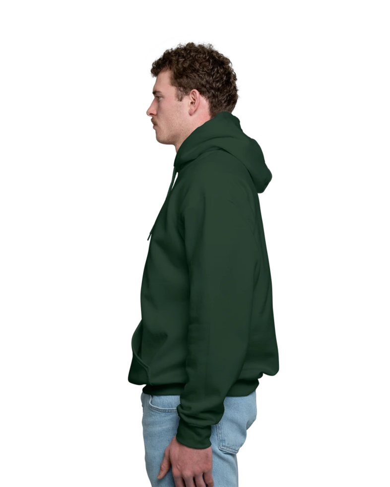 Image of a model wearing a 18500 Gildan Blend Pullover Hooded Sweatshirt