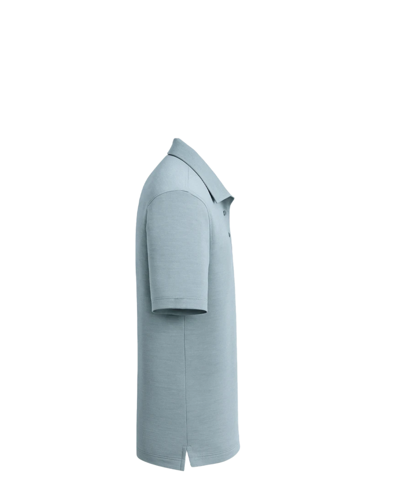 Image of a model wearing a TM1MU412 TravisMathew Oceanside Heather Polo