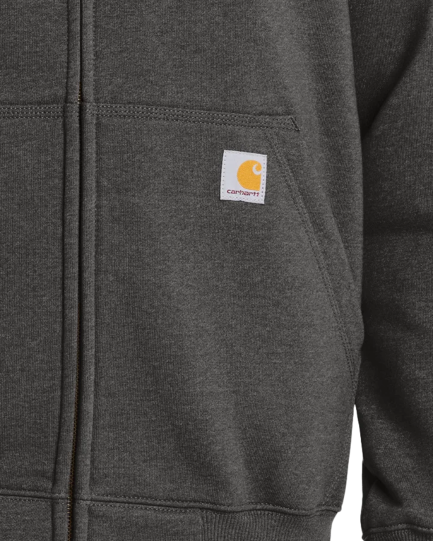Closeup of a CT100614 Carhartt Rain Defender Paxton Heavyweight Hooded Zip-Front Sweatshirt