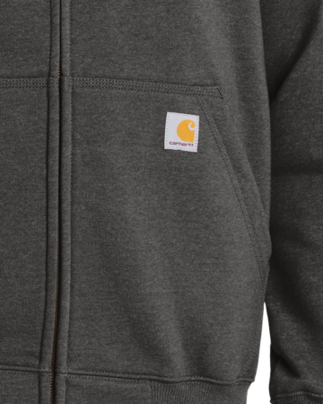 Closeup of a CT100614 Carhartt Rain Defender Paxton Heavyweight Hooded Zip-Front Sweatshirt