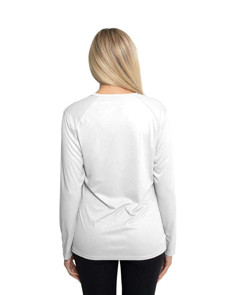 Image of a model wearing a 4164 Badger Core Ladies Long Sleeve Tee