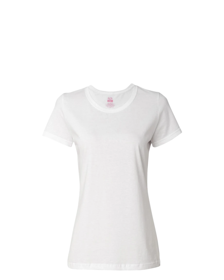 Image of a model wearing a L3930R Fruit of the Loom HD Cotton Ladies' Tee