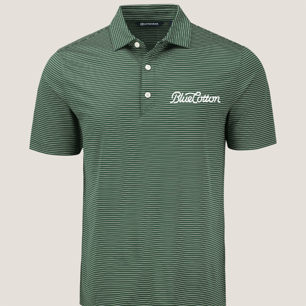 Image of MCK01346 Cutter & Buck Forge Eco Fine Line Stripe Stretch Recycled Mens Polo