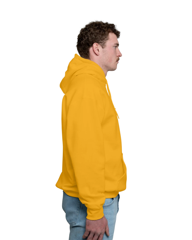Image of a model wearing a 18500 Gildan Blend Pullover Hooded Sweatshirt