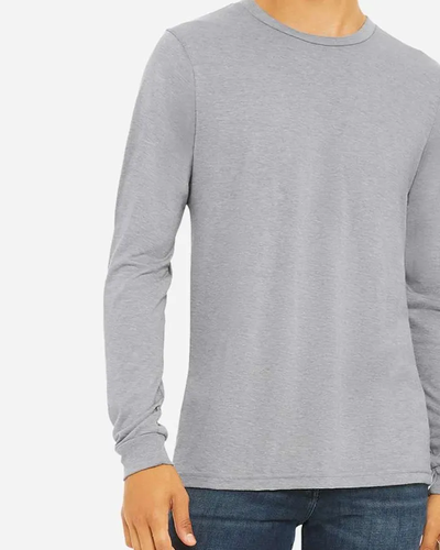 Closeup of a 3513 Bella + Canvas Unisex Triblend Long Sleeve Tee