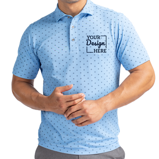 Custom Business Apparel:  MCK01170 Cutter & Buck Virtue Eco Pique Tile Print Recycled Mens Polo