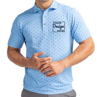 Custom Featured Brands:  MCK01170 Cutter & Buck Virtue Eco Pique Tile Print Recycled Mens Polo