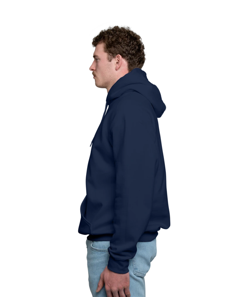 Image of a model wearing a 18500 Gildan Blend Pullover Hooded Sweatshirt