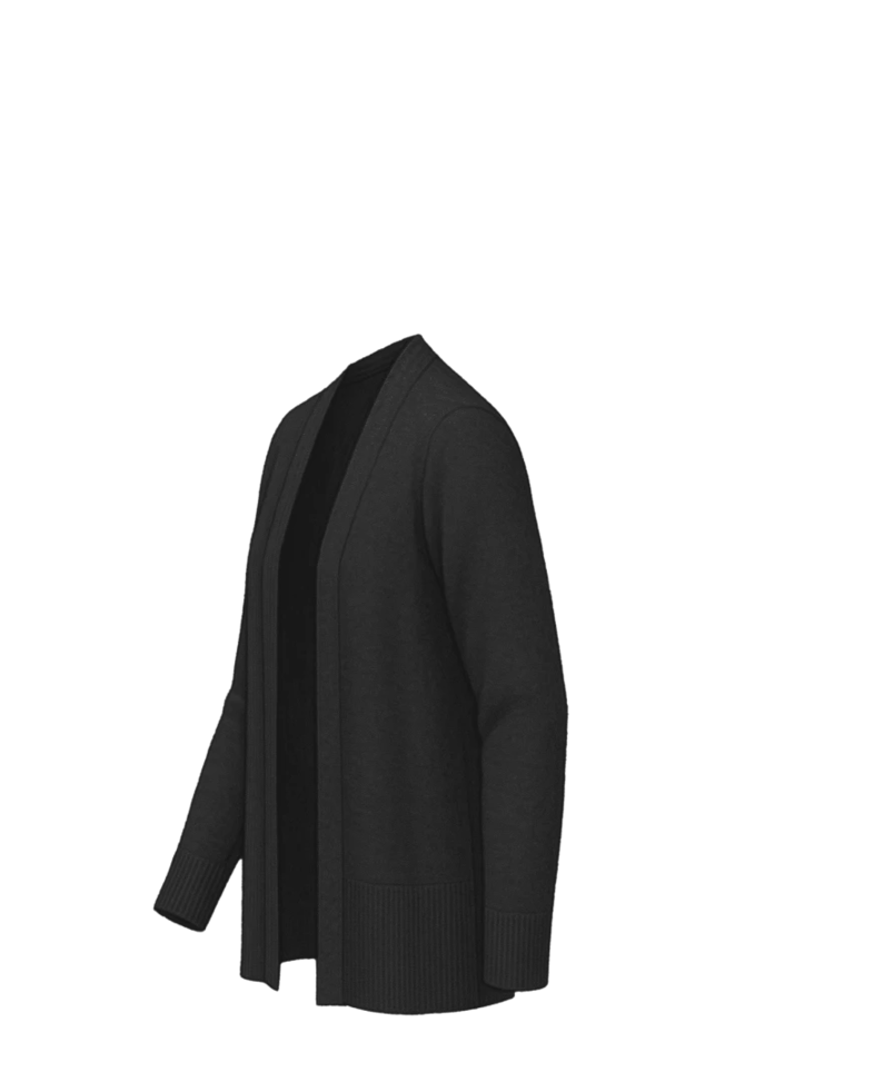 Image of a model wearing a BB18403 Brooks Brothers® Women’s Cotton Stretch Long Cardigan Sweater