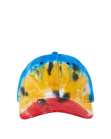 Model wearing a GB482 The Game Asbury Tie-Dyed Twill Cap