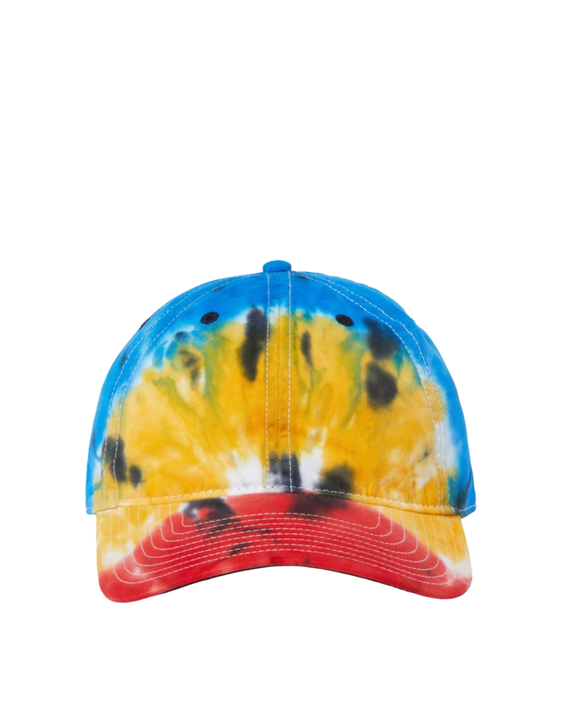 Image of a model wearing a GB482 The Game Asbury Tie-Dyed Twill Cap