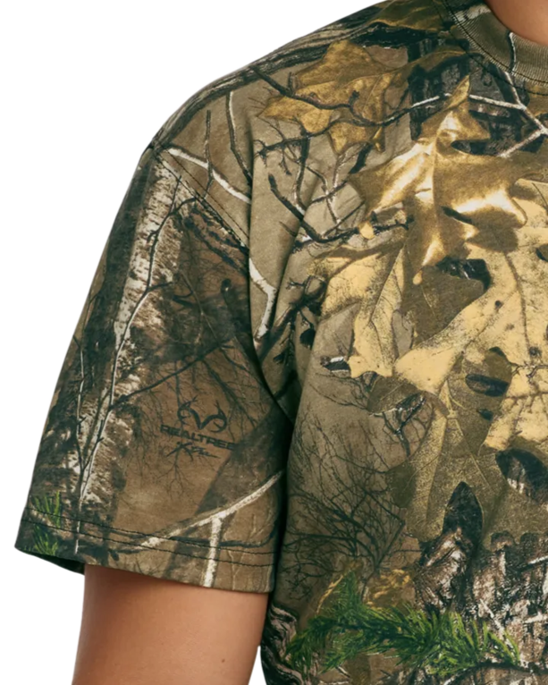 Closeup of a NP0021R Russell Outdoors Realtree Explorer 100% Cotton T-Shirt