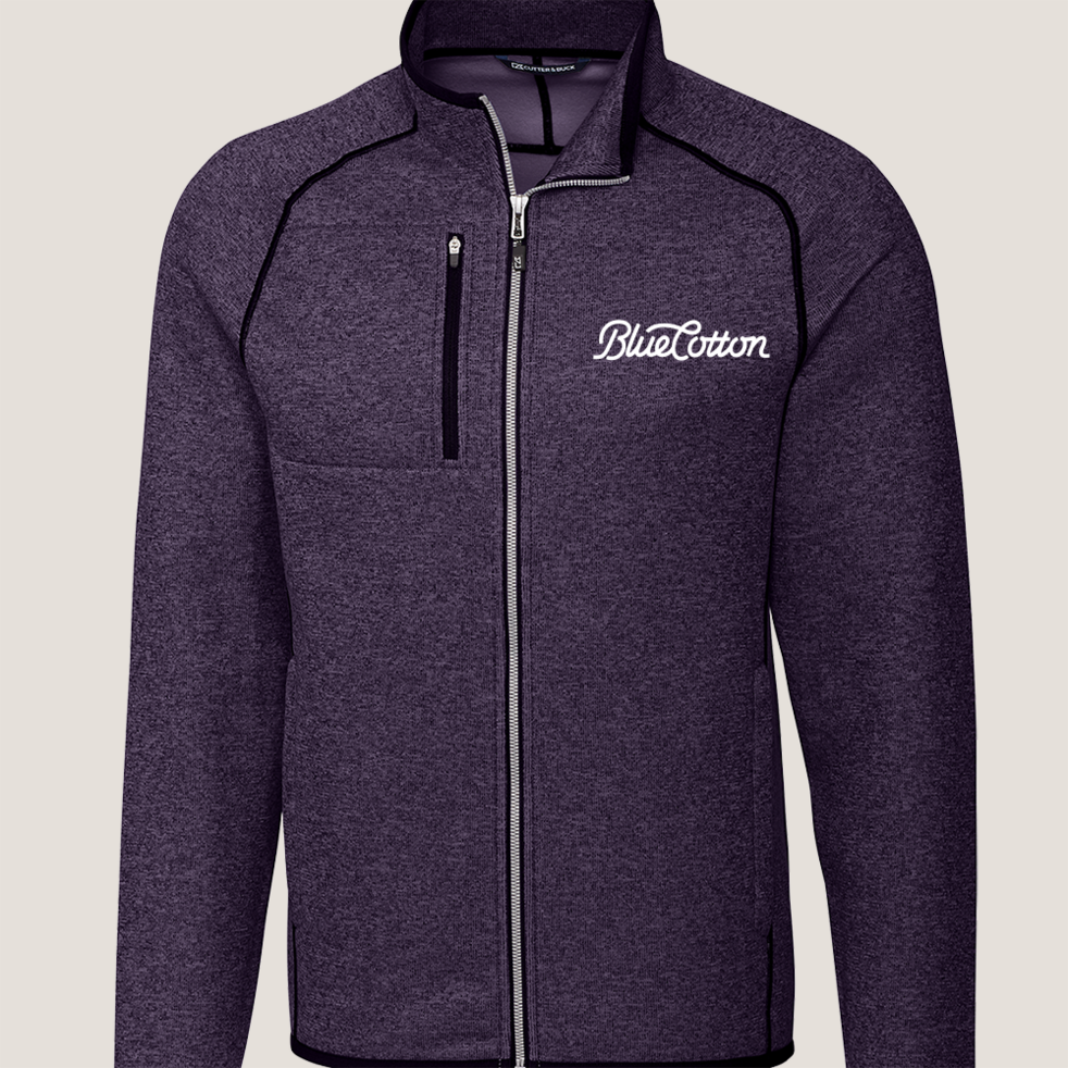 Image of MCO00050 Cutter & Buck Mainsail Sweater-Knit Mens Full Zip Jacket