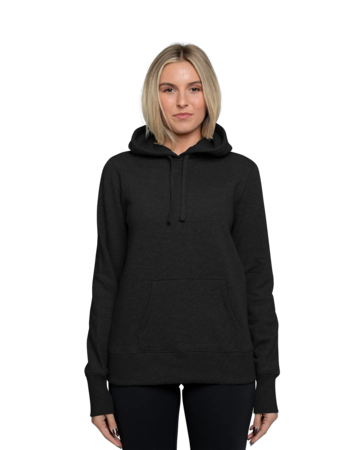 Model wearing a LST254 Sport-Tek Ladies Pullover Hooded Sweatshirt