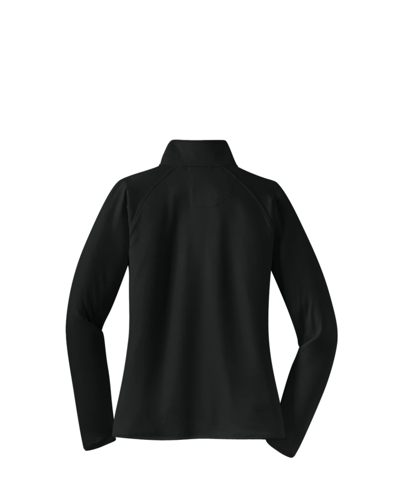 Image of a model wearing a LST850 Sport-Tek Ladies Sport-Wick Stretch 1/2-Zip Pullover