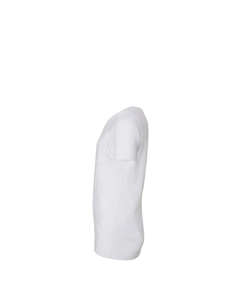 Image of a model wearing a 3021 Bella + Canvas Jersey Pocket T-Shirt