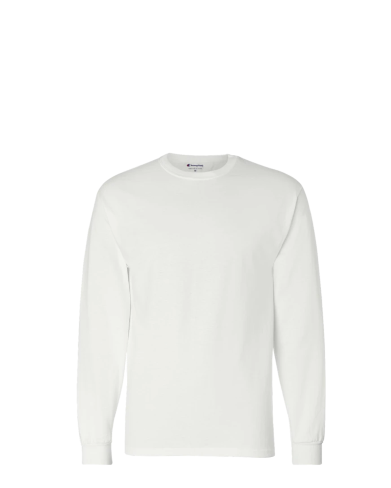 Image of a model wearing a CC8C Champion Heritage 5.2-Oz. Jersey Long Sleeve Tee