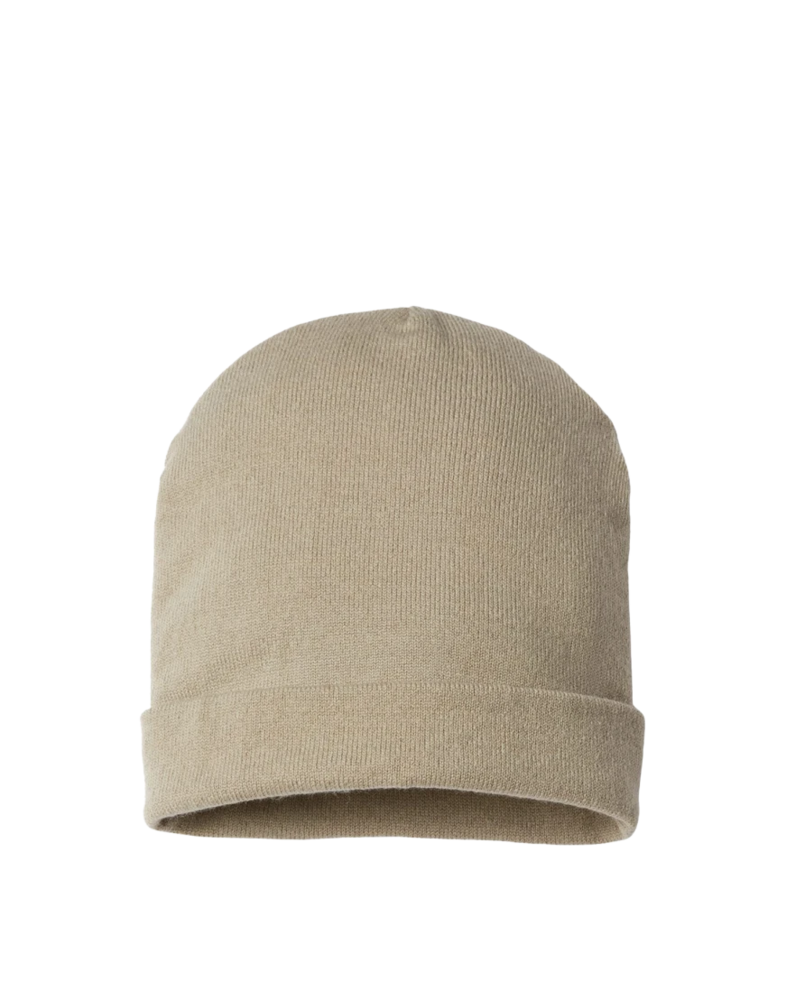 Image of a model wearing a RK12 CAP AMERICA USA-Made Patriotic Cuffed Beanie