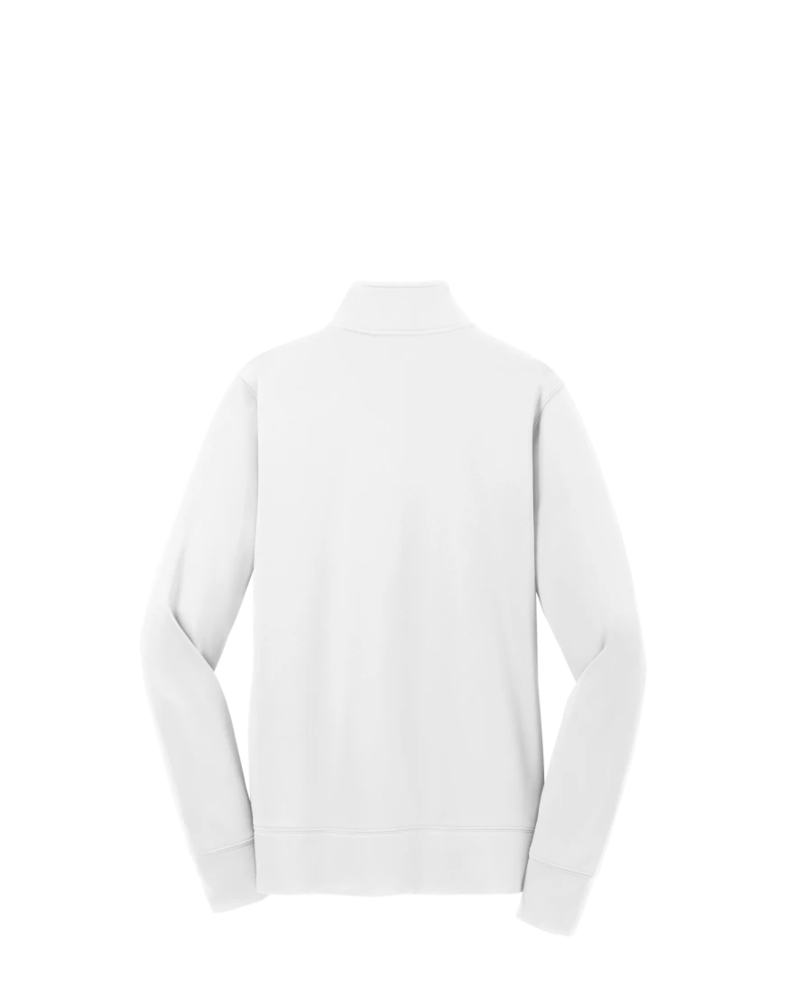 Image of a model wearing a LST241 Sport-Tek Ladies Sport-Wick Fleece Full-Zip Jacket