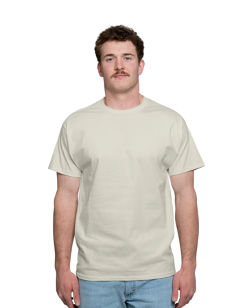 Model wearing a 5250 Hanes Authentic Tagless Tee