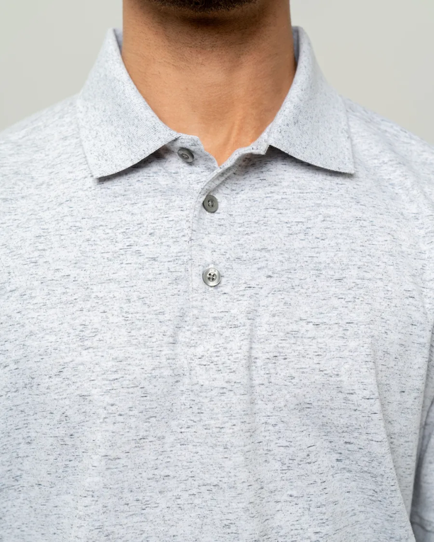 Closeup of a MCK00117 Cutter & Buck Men's Advantage Tri-Blend Space Dye Polo